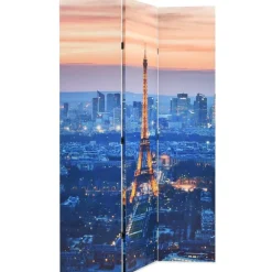 vidaXL Divisores De Ambientes-Biombo divisor plegable 120x170 cm París de noche