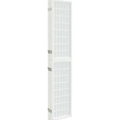 vidaXL Divisores De Ambientes-Biombo plegable con 4 paneles estilo japonés blanco 160x170 cm
