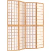vidaXL Divisores De Ambientes-Biombo plegable con 4 paneles estilo japonés 160x170 cm