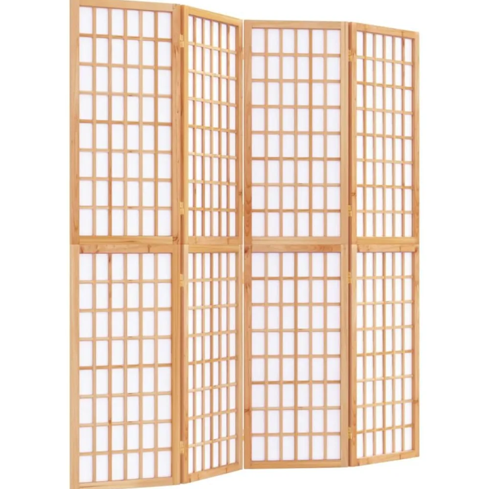 vidaXL Divisores De Ambientes-Biombo plegable con 4 paneles estilo japonés 160x170 cm