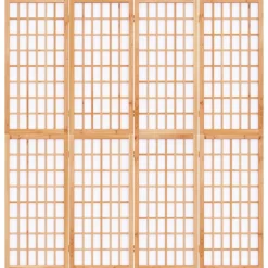vidaXL Divisores De Ambientes-Biombo plegable con 4 paneles estilo japonés 160x170 cm