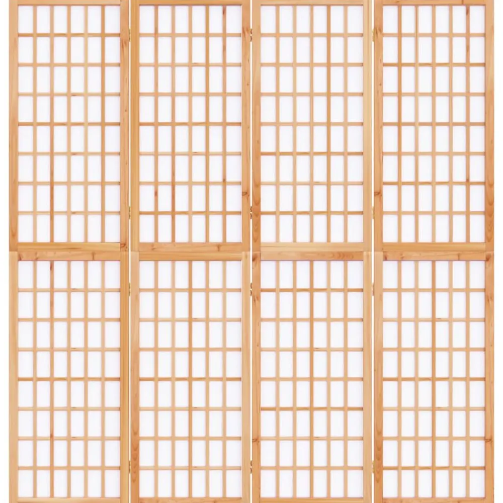 vidaXL Divisores De Ambientes-Biombo plegable con 4 paneles estilo japonés 160x170 cm