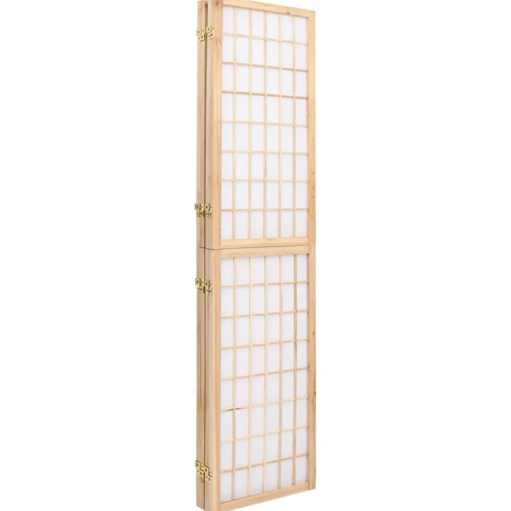 vidaXL Divisores De Ambientes-Biombo plegable con 4 paneles estilo japonés 160x170 cm