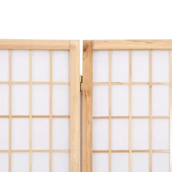 vidaXL Divisores De Ambientes-Biombo plegable con 4 paneles estilo japonés 160x170 cm