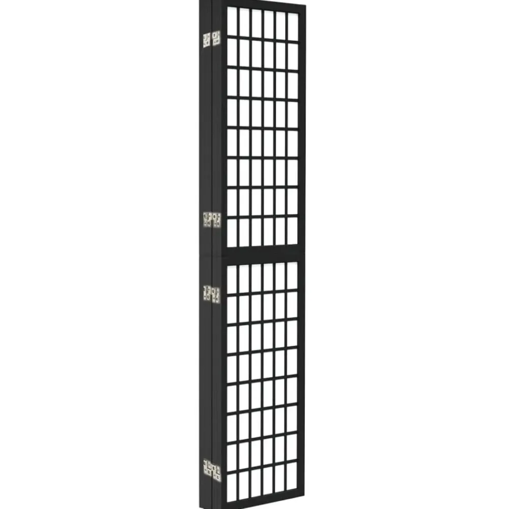 vidaXL Biombo plegable con 5 paneles estilo japonés negro 200x170 cm Discount