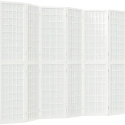 vidaXL Biombo plegable con 6 paneles estilo japonés blanco 240x170 cm Outlet
