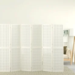 vidaXL Biombo plegable con 6 paneles estilo japonés blanco 240x170 cm Outlet
