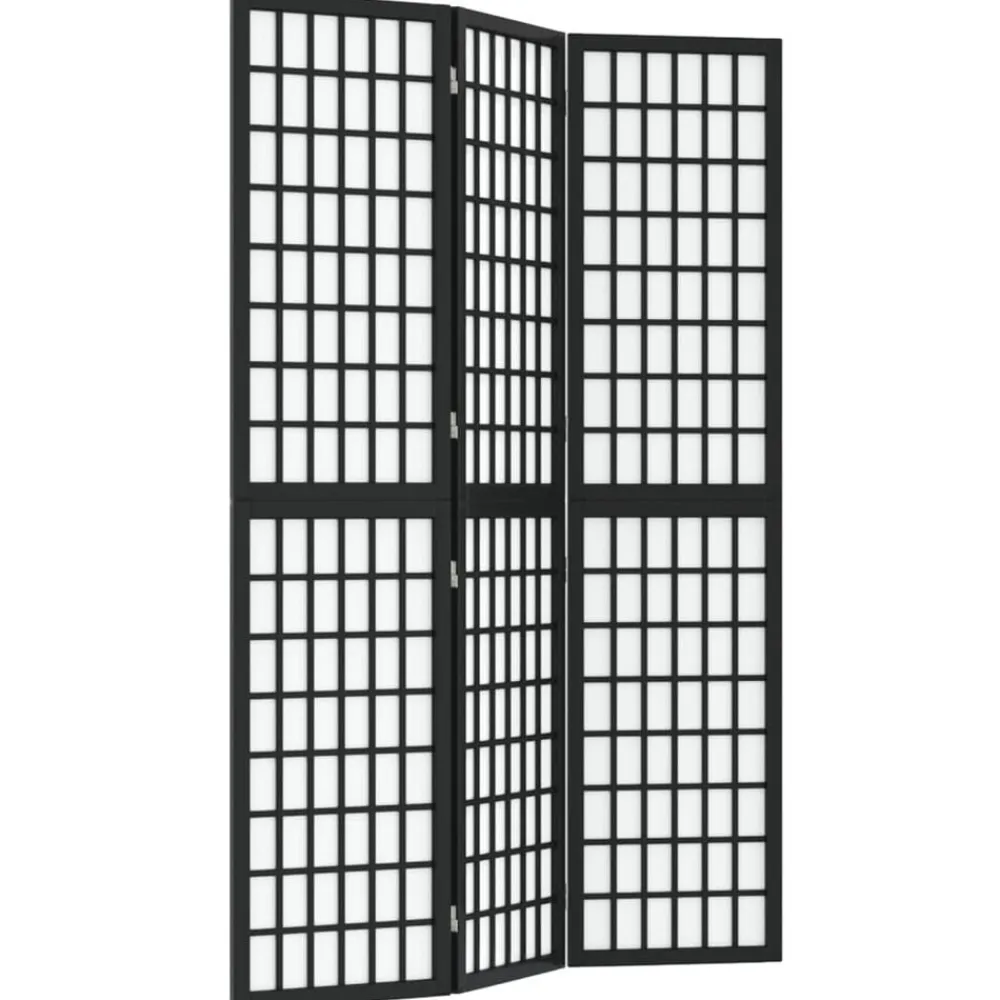 vidaXL Biombo plegable con 3 paneles estilo japonés negro 120x170 cm Hot