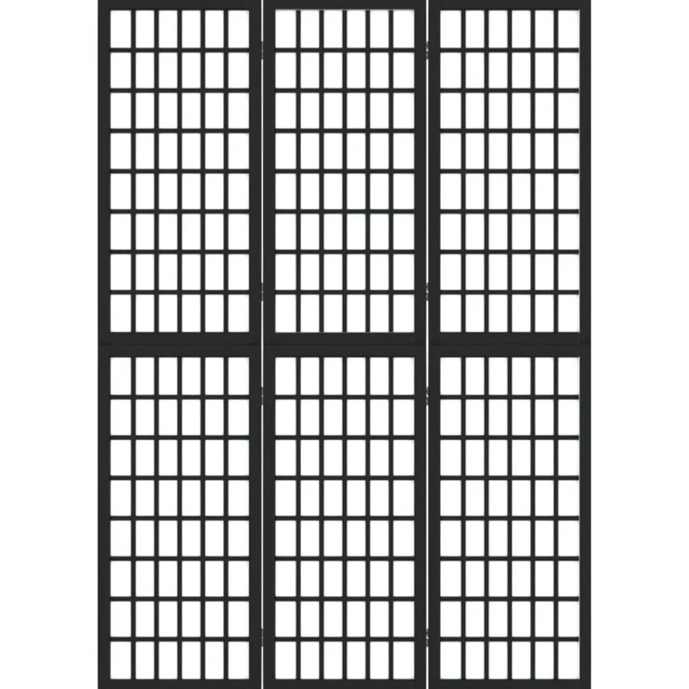 vidaXL Biombo plegable con 3 paneles estilo japonés negro 120x170 cm Hot