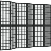vidaXL Divisores De Ambientes-Biombo plegable con 6 paneles estilo japonés negro 240x170 cm