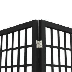 vidaXL Divisores De Ambientes-Biombo plegable con 6 paneles estilo japonés negro 240x170 cm