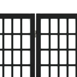 vidaXL Divisores De Ambientes-Biombo plegable con 6 paneles estilo japonés negro 240x170 cm