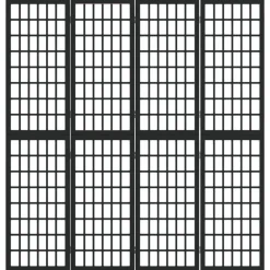 vidaXL Biombo plegable con 4 paneles estilo japonés negro 160x170 cm Best