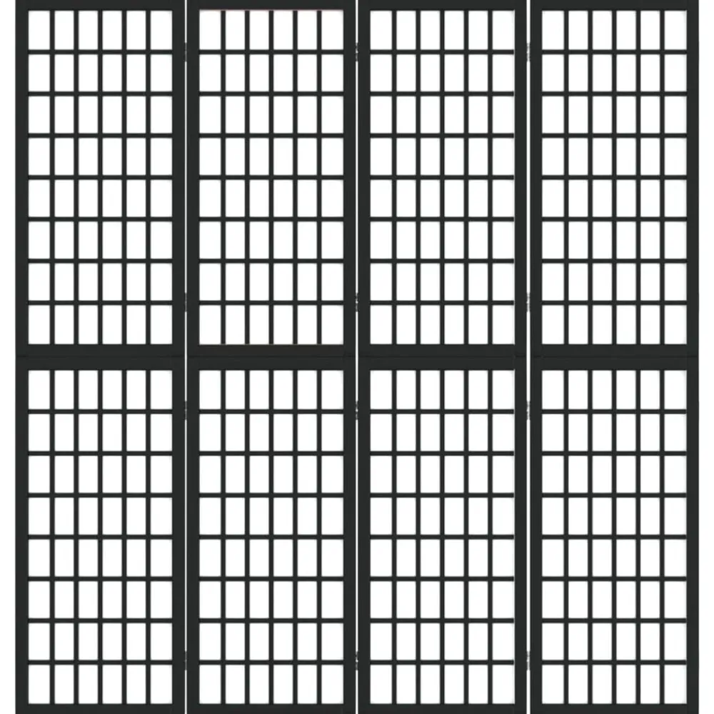 vidaXL Biombo plegable con 4 paneles estilo japonés negro 160x170 cm Best