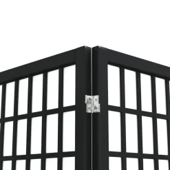 vidaXL Biombo plegable con 4 paneles estilo japonés negro 160x170 cm Best