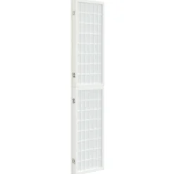 vidaXL Divisores De Ambientes-Biombo plegable con 3 paneles estilo japonés blanco 120x170 cm
