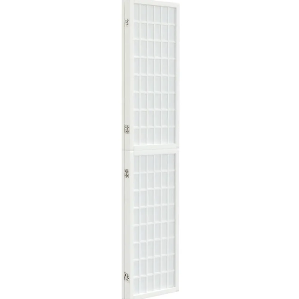 vidaXL Divisores De Ambientes-Biombo plegable con 3 paneles estilo japonés blanco 120x170 cm