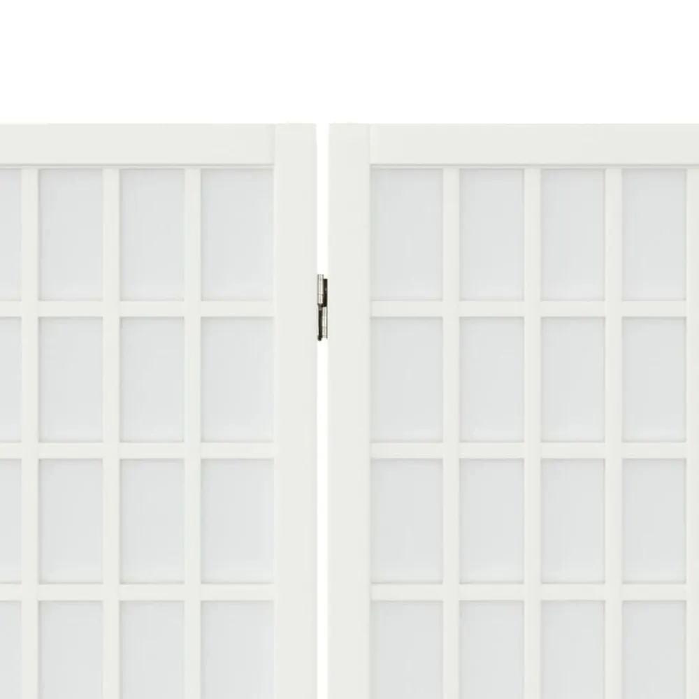 vidaXL Divisores De Ambientes-Biombo plegable con 3 paneles estilo japonés blanco 120x170 cm
