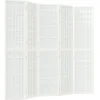 vidaXL Divisores De Ambientes-Biombo plegable con 5 paneles estilo japonés blanco 200x170 cm
