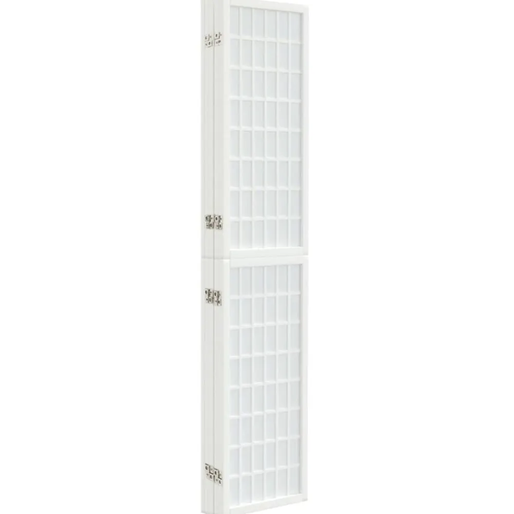 vidaXL Divisores De Ambientes-Biombo plegable con 5 paneles estilo japonés blanco 200x170 cm