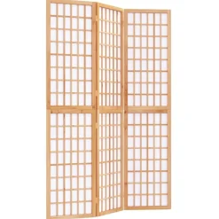 vidaXL Divisores De Ambientes-Biombo plegable con 3 paneles estilo japonés 120x170 cm