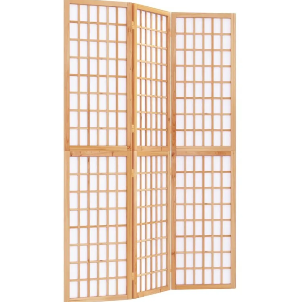 vidaXL Divisores De Ambientes-Biombo plegable con 3 paneles estilo japonés 120x170 cm