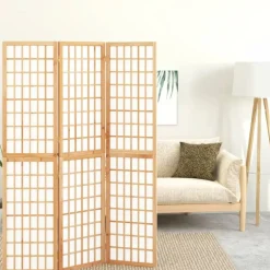 vidaXL Divisores De Ambientes-Biombo plegable con 3 paneles estilo japonés 120x170 cm
