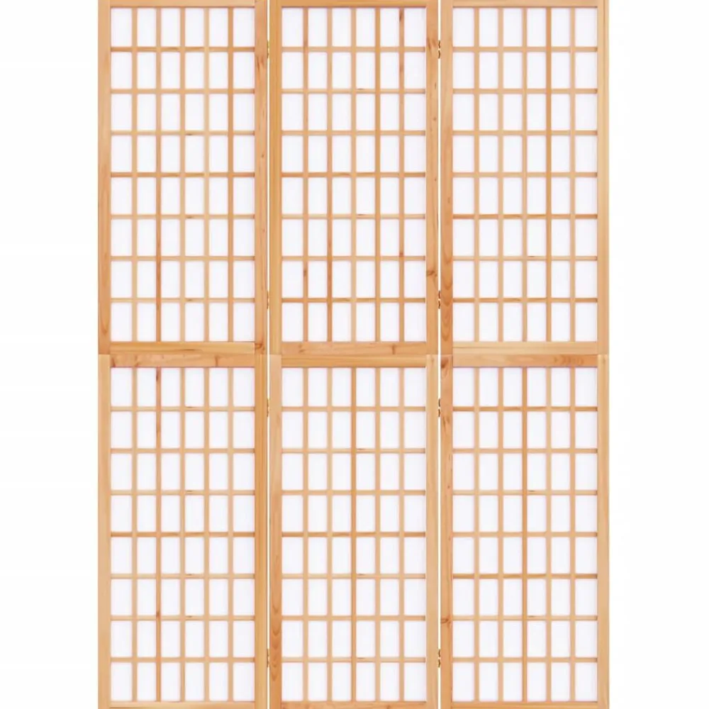 vidaXL Divisores De Ambientes-Biombo plegable con 3 paneles estilo japonés 120x170 cm