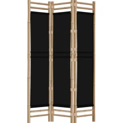 vidaXL Divisores De Ambientes-Biombo plegable de 3 paneles bambú y lona 120 cm