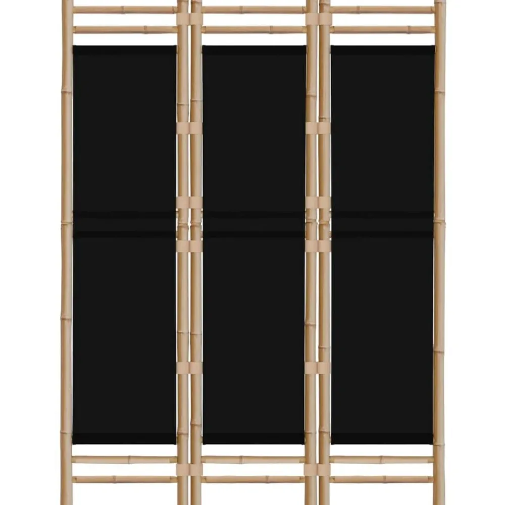 vidaXL Divisores De Ambientes-Biombo plegable de 3 paneles bambú y lona 120 cm