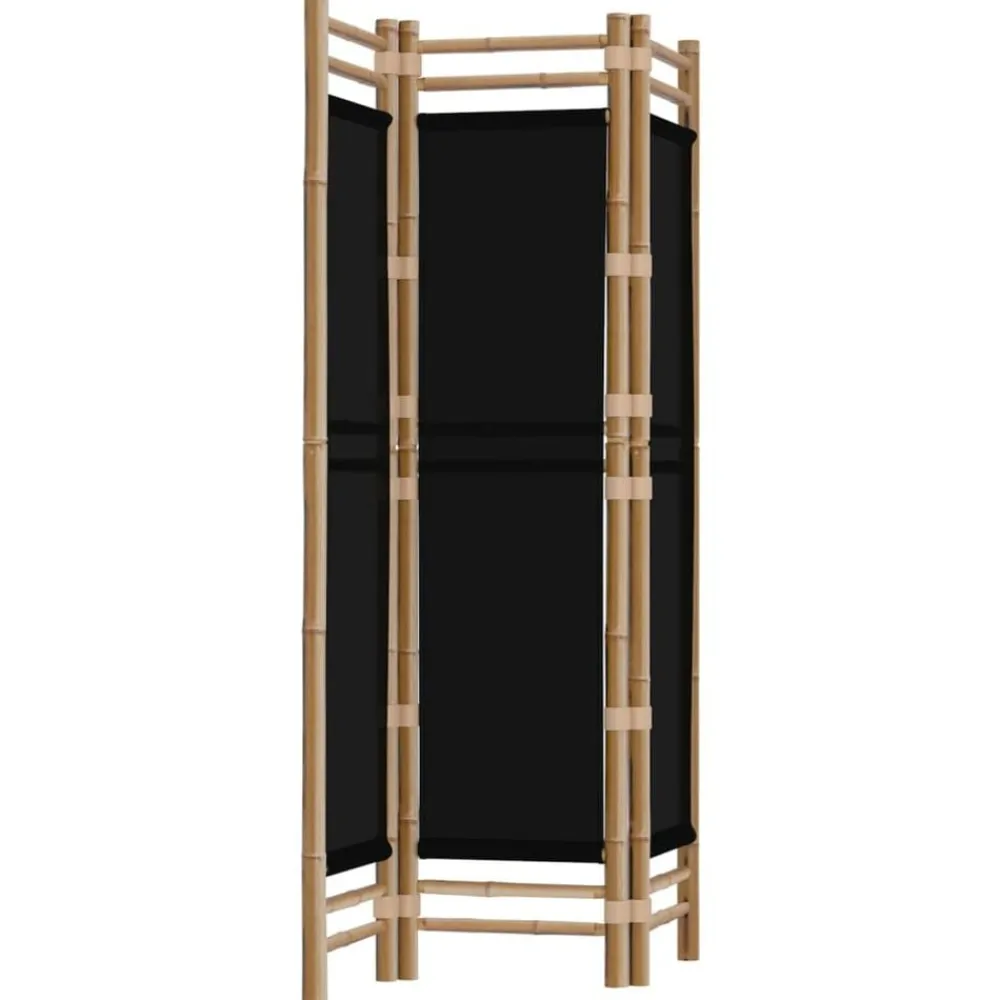 vidaXL Divisores De Ambientes-Biombo plegable de 3 paneles bambú y lona 120 cm