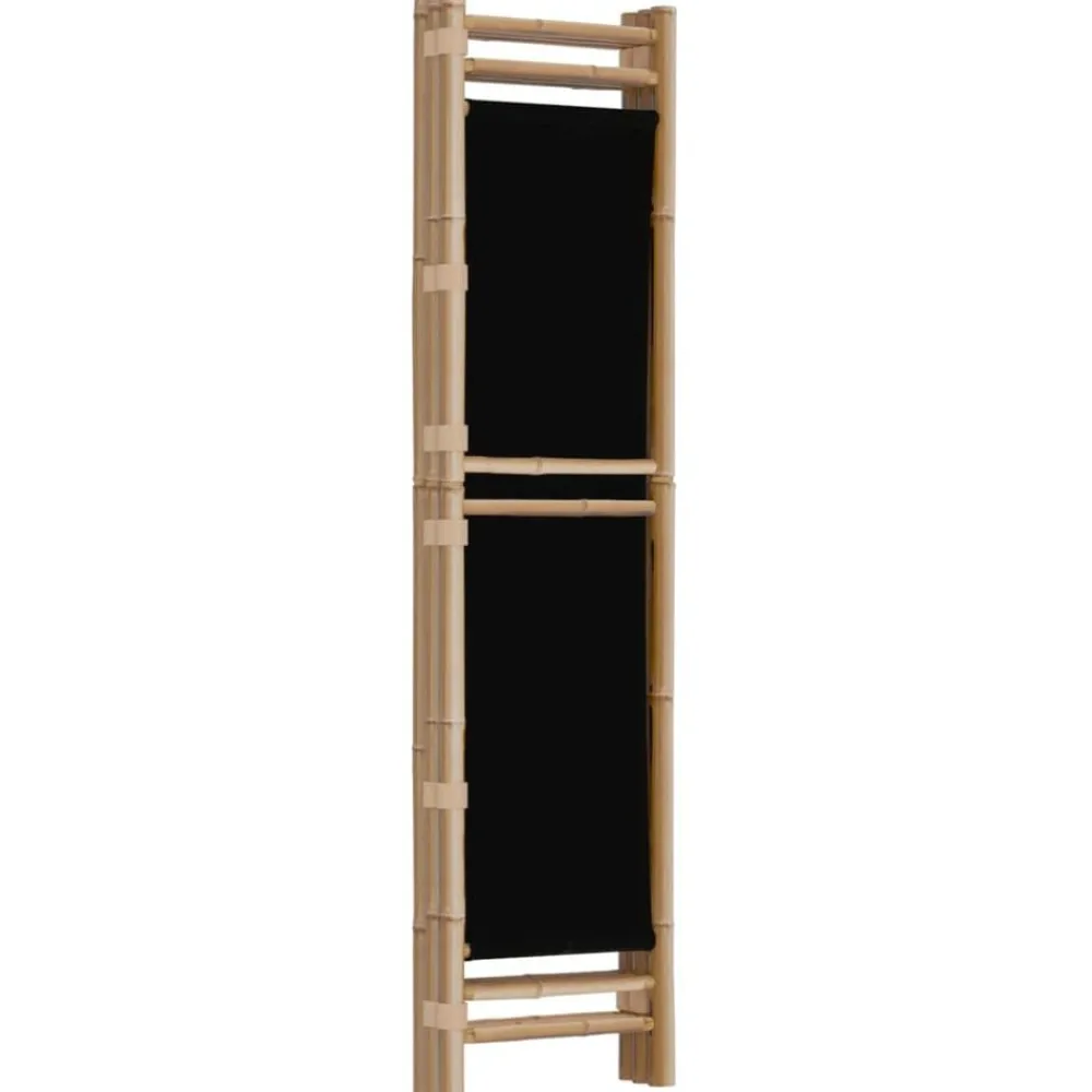 vidaXL Divisores De Ambientes-Biombo plegable de 3 paneles bambú y lona 120 cm