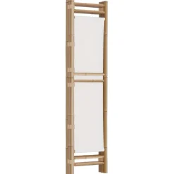 vidaXL Divisores De Ambientes-Biombo plegable de 3 paneles bambú y lona 120 cm