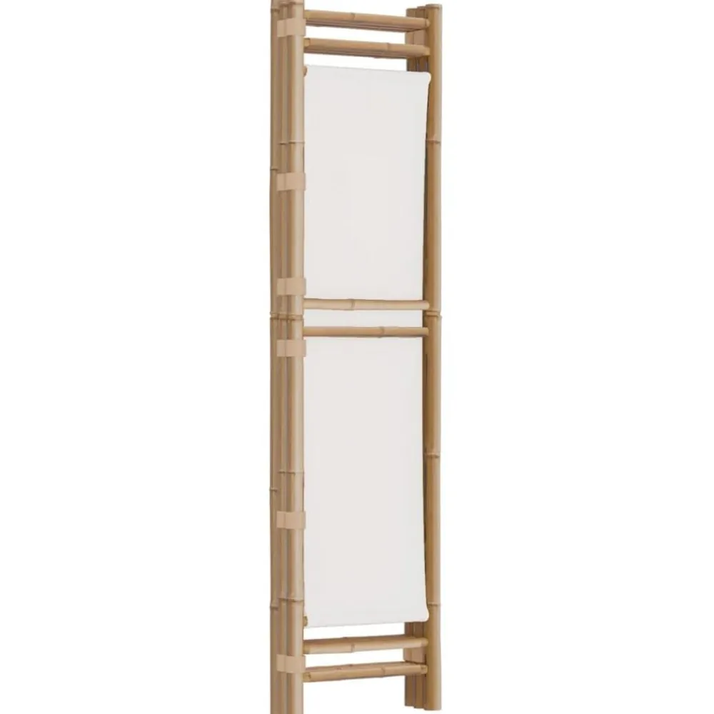 vidaXL Divisores De Ambientes-Biombo plegable de 3 paneles bambú y lona 120 cm