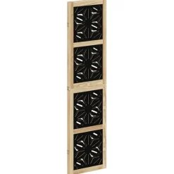 vidaXL Biombo separador 3 paneles madera maciza Paulownia marrón negro Online