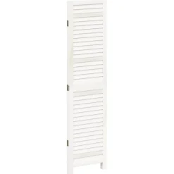 vidaXL Biombo separador de 3 paneles madera maciza Paulownia blanco Best