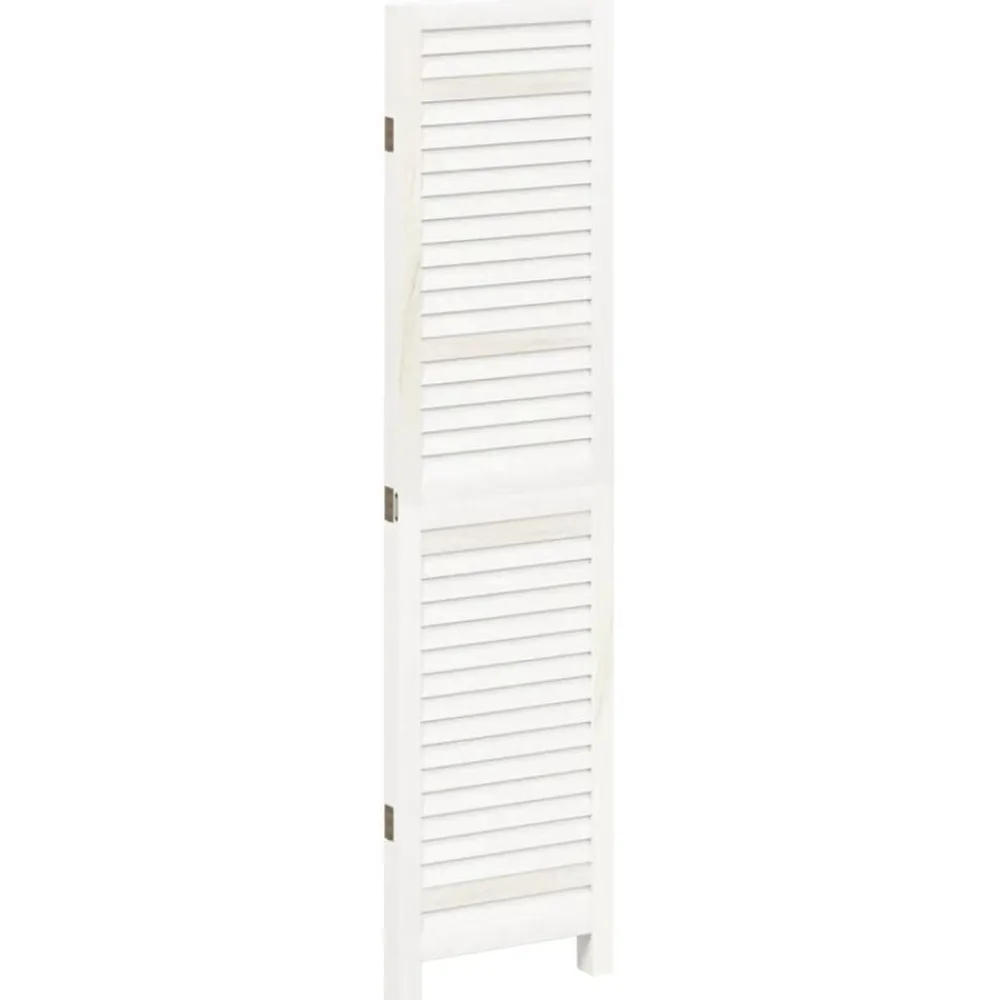 vidaXL Biombo separador de 3 paneles madera maciza Paulownia blanco Best