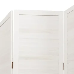 vidaXL Biombo separador de 3 paneles madera maciza Paulownia blanco Best