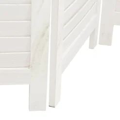 vidaXL Biombo separador de 3 paneles madera maciza Paulownia blanco Best