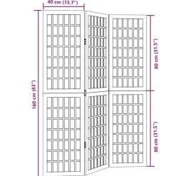 vidaXL Divisores De Ambientes-Biombo separador de 3 paneles madera maciza Paulownia blanco