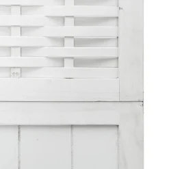 vidaXL Divisores De Ambientes-Biombo separador de 3 paneles madera maciza Paulownia blanco