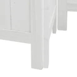 vidaXL Divisores De Ambientes-Biombo separador de 3 paneles madera maciza Paulownia blanco