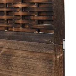 vidaXL Divisores De Ambientes-Biombo separador de 3 paneles madera paulownia marrón oscuro