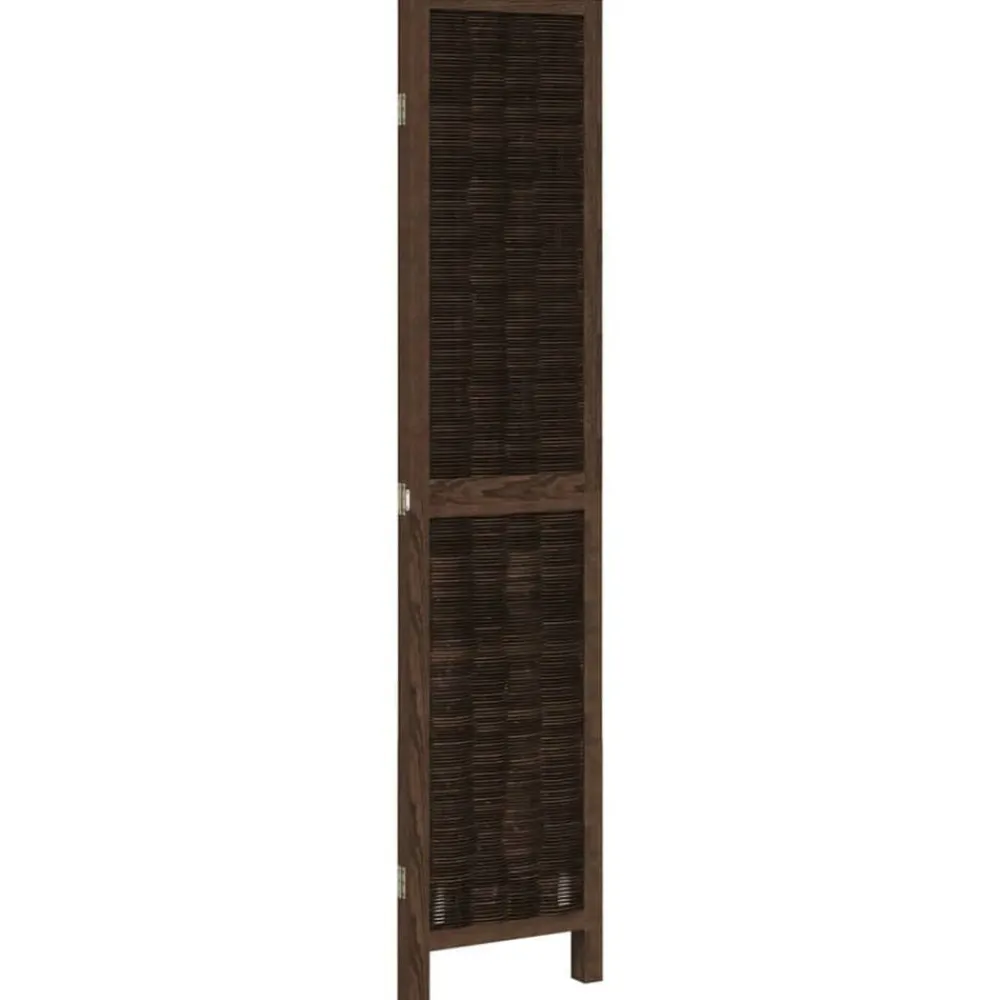 vidaXL Biombo separador de 3 paneles madera paulownia marrón oscuro Best