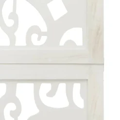 vidaXL Divisores De Ambientes-Biombo separador de 3 paneles madera maciza Paulownia blanco