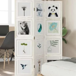 vidaXL Divisores De Ambientes-Biombo separador de 3 paneles madera maciza Paulownia blanco