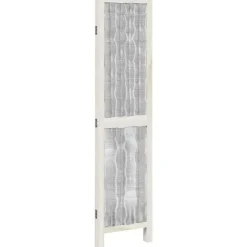 vidaXL Divisores De Ambientes-Biombo separador de 3 paneles madera maciza Paulownia blanco