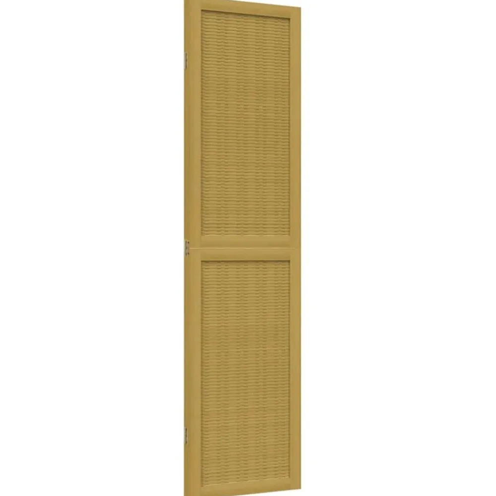 vidaXL Biombo separador de 3 paneles madera maciza paulownia marrón Clearance