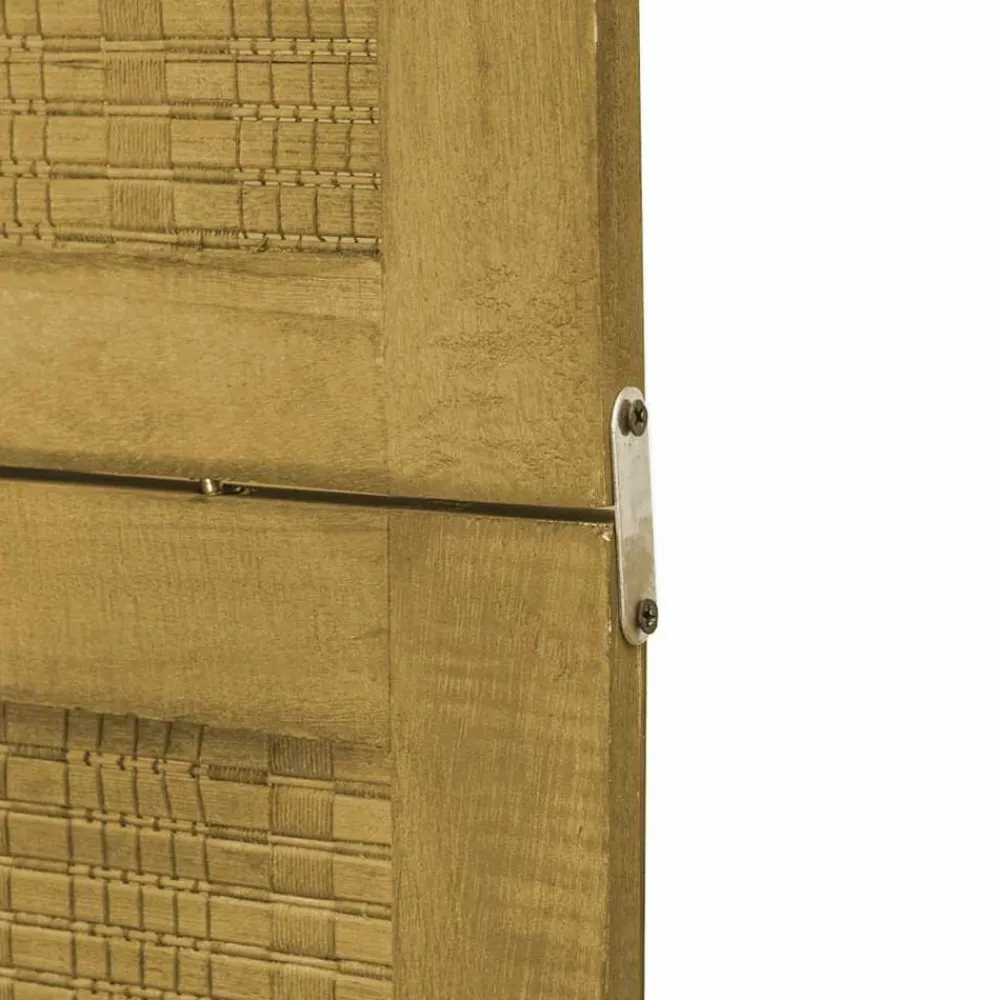 vidaXL Biombo separador de 3 paneles madera maciza paulownia marrón Clearance