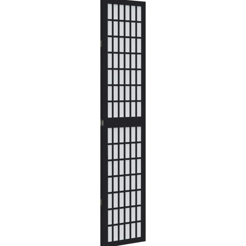 vidaXL Biombo separador de 3 paneles madera maciza Paulownia negro Best